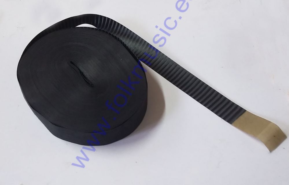 50 metros de cinta de fuelle negro estriado